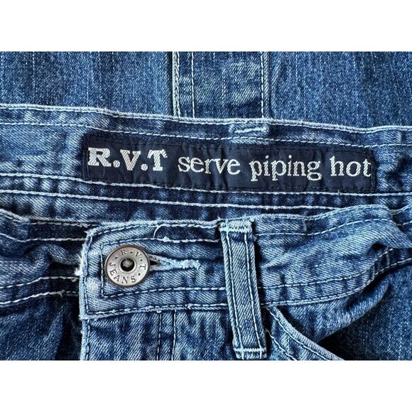 Vintage R.V.T Denim Cargo Midi Skirt Size 8 - Picture 3 of 4